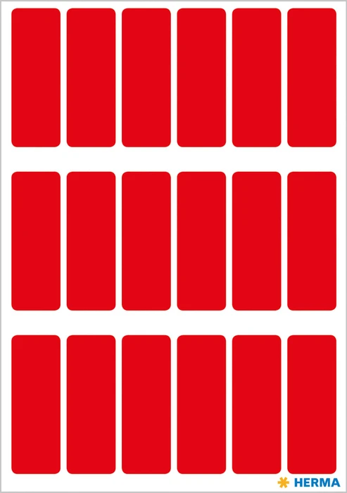 Herma Vielzwecketiketten, 12x34mm, rot, 5 Blatt (90 Etiketten)
