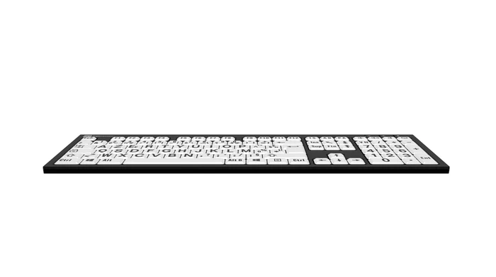 LogicKeyboard Nero Slim Line LargePrint PC, Black on White, USB, FR