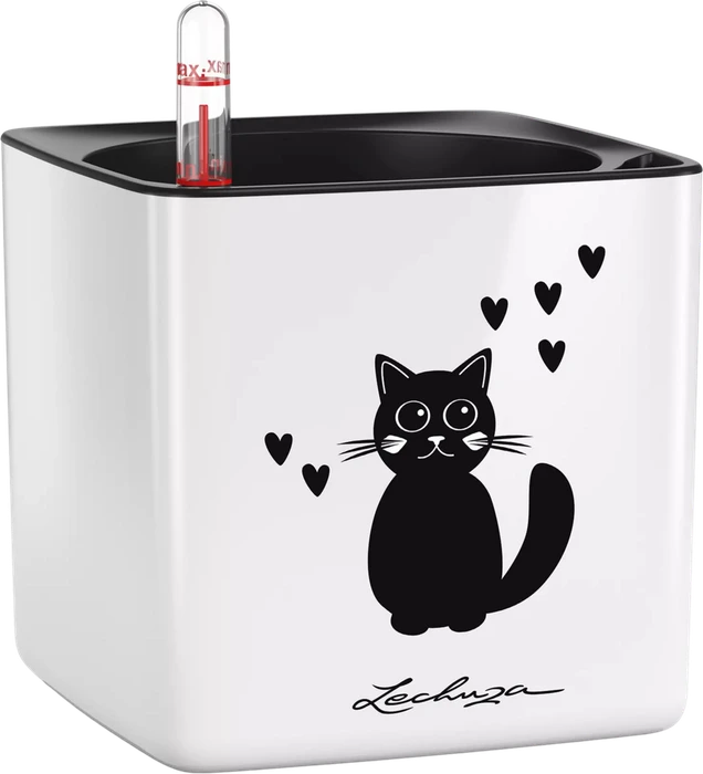 Lechuza Cube Glossy Cat 14 weiß hochglanz