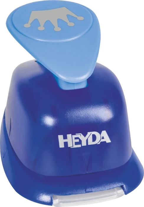 Heyda Hebel-Motivstanzer groß, Krone, blau, 25mm