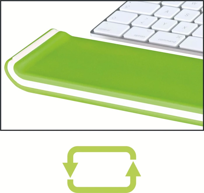 Leitz Ergo WOW höhenverstellbare Handgelenkauflage für Tastatur, grün/weiß