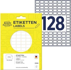 Avery-Zweckform Mini-Organisationsetiketten Sonderformat, 13x8mm, weiß, 29 Blatt (1102 Etiketten)