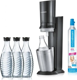 SodaStream Crystal 2.0 Trinkwassersprudler mit 3 Glaskaraffen schwarz