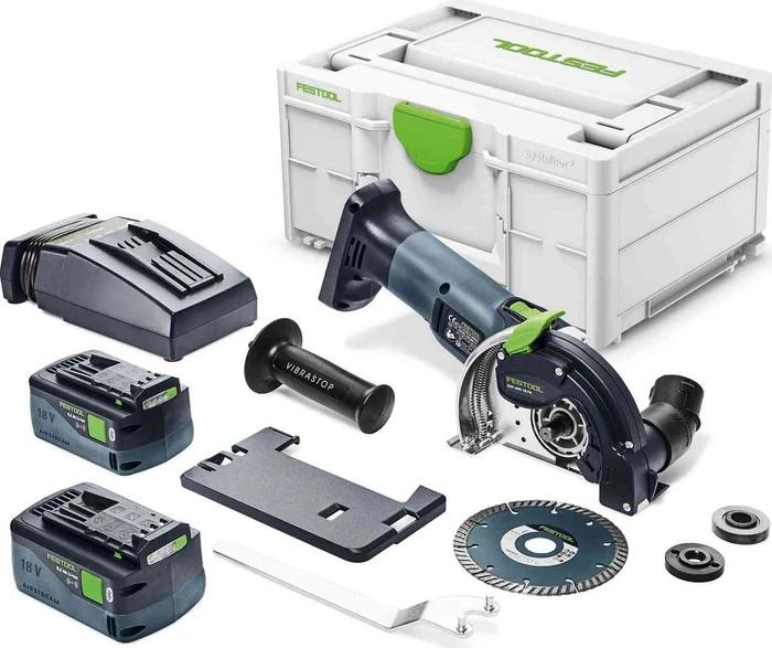 Festool DSC-AGC 18-125 FH 5.2 EBI-Plus Akku-Trennschleifer inkl. Systainer + 2 Akkus 5.2Ah + Absaugeinheit