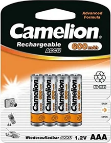 Camelion Rechargeable Micro AAA NiMH 600mAh, 4er-Pack