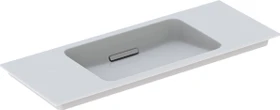 Geberit ONE Möbelwaschtisch Abgang horizontal, verkürzte Ausladung 105cm, weiß glänzend (Blende)