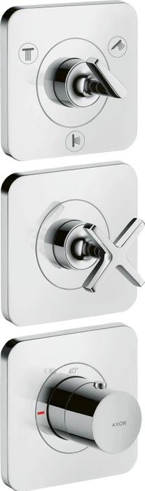 Hansgrohe Axor Citterio E Thermostatmodul 380/120 Kontrollfeld für 3 Verbraucher edelstahloptik