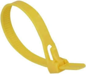 DeLOCK Kabelbinder wiederverwendbar, hitzebeständig, 7.5mm, 150mm, gelb, 100 Stück