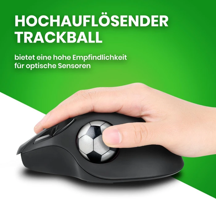 Perixx PERIPRO-303FTB 34mm für Perimice und Logitech M570, Ersatz-Trackball, Fußball, schwarz/weiß