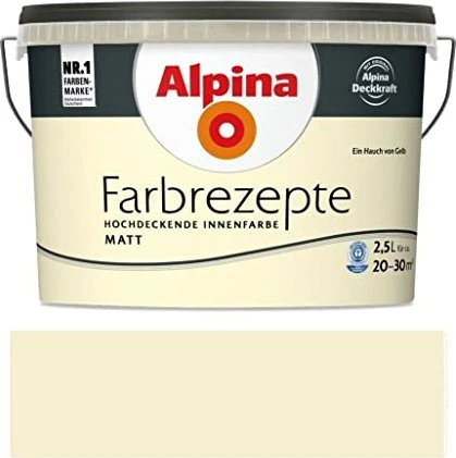 Alpina Farben Farbrezepte Innenfarbe ein hauch von gelb matt, 2.5l