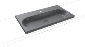 Kaldewei Centro 3056 Aufsatzwaschtisch 90x50x4cm, Perl-Effekt, cool grey 70