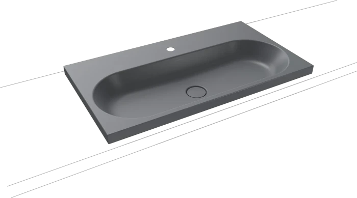 Kaldewei Centro 3056 Aufsatzwaschtisch 90x50x4cm, Perl-Effekt, cool grey 70