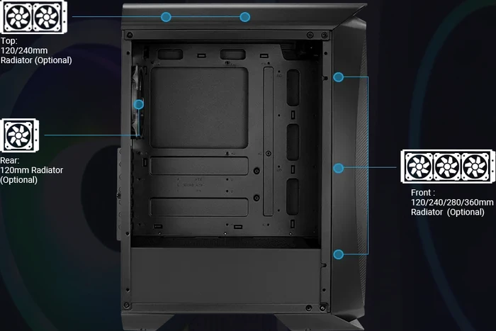 AeroCool Aero One Eclipse, schwarz, Glasfenster