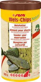 sera Wels-Chips Nature Hauptfutter für Ancistrus und L-Welse, 380g, 1l