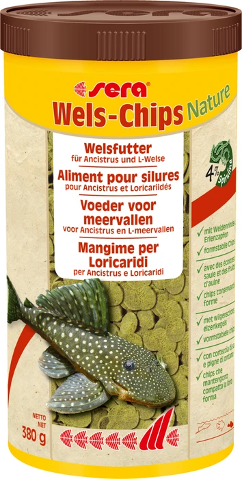 sera Wels-Chips Nature, Hauptfutter für Ancistrus und L-Welse