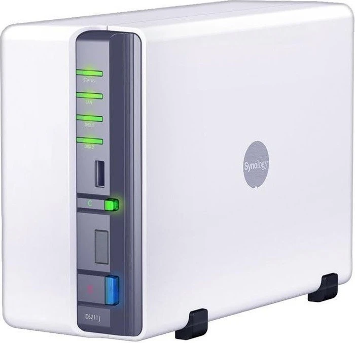 Synology DiskStation DS211j, 128MB RAM, 1x RJ-45 1000Base-T, 3x USB-A 2.0
