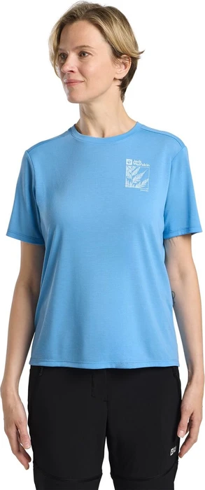 Jack Wolfskin Vonnan Graphic Funktionsshirt kurzarm explore mid blue (Damen)