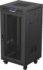 Lanberg 19" Rackschrank 22HE, LCD, freistehend, Flat Pack, V2, Gitternetztür, IP20, RAL 9004, 600mm tief