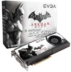 EVGA GeForce GTX 580 Superclocked Batman Arkham City Edition, 1.5GB GDDR5, 2x DVI, Mini HDMI