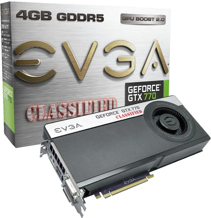 EVGA GeForce GTX 770 Classified EVGA Cooler, 4GB GDDR5, 2x DVI, HDMI, DP