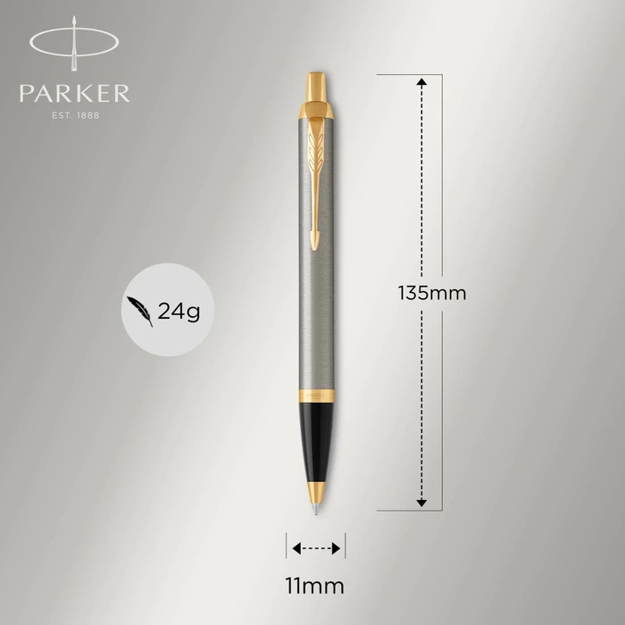 Parker IM Kugelschreiber brushed metal/gold trim, Blister