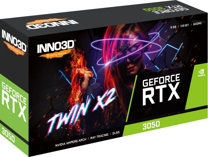 INNO3D GeForce RTX 3050 Twin X2, 8GB GDDR6, DVI, HDMI, DP