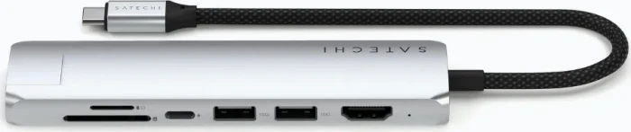 Satechi 7-in-1 Slim Multiport Adapter, silber, USB-C 3.1 [Stecker]