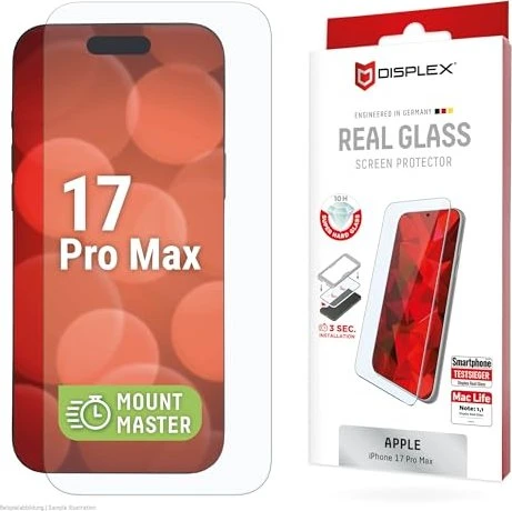 Displex Real Glass mit Mount Master für Apple iPhone 17 Pro Max