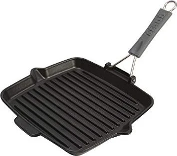Zwilling Staub Grillpfanne mit Silikongriff quadratisch 24x24cm schwarz