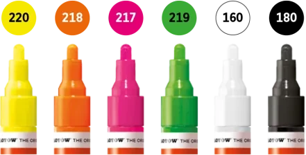 Molotow ONE4ALL 227HS 2mm Acrylmarker Neon-Set sortiert, 6er-Set, Etui