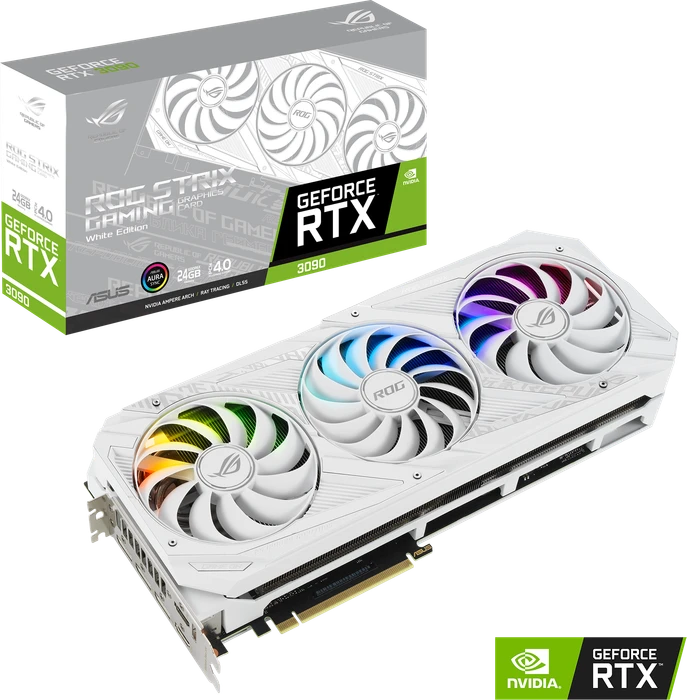 ASUS ROG Strix GeForce RTX 3090 White, ROG-STRIX-RTX3090-24G-WHITE, 24GB GDDR6X, 2x HDMI, 3x DP