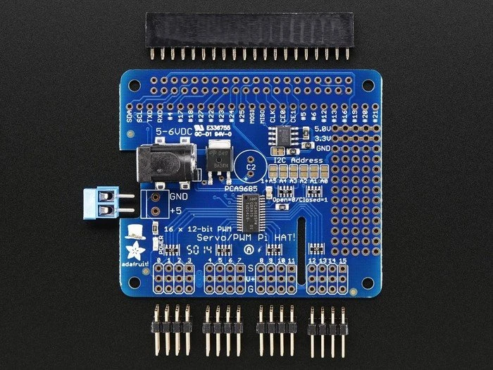 Adafruit 16-Kanal PCA9685 PWM/Servo HAT für Raspberry Pi