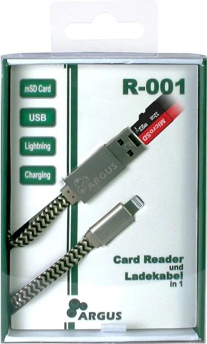 Inter-Tech Argus R-001 Cardreader silber, Lightning/USB-A 2.0 [Stecker]