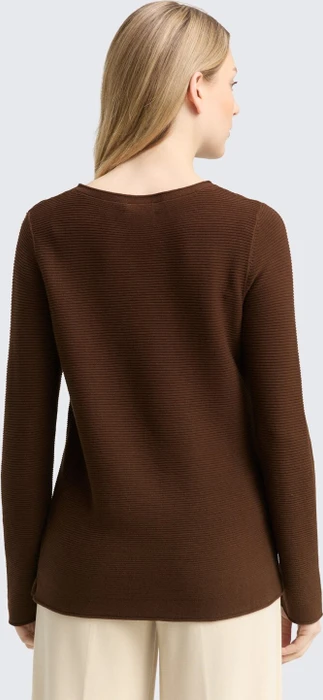 Tom Tailor Rundhalsausschnitt Strickpullover dark pecan brown (Damen)