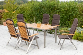 Merxx Keros Gartenmöbel-Set natur/silber, 7-tlg.