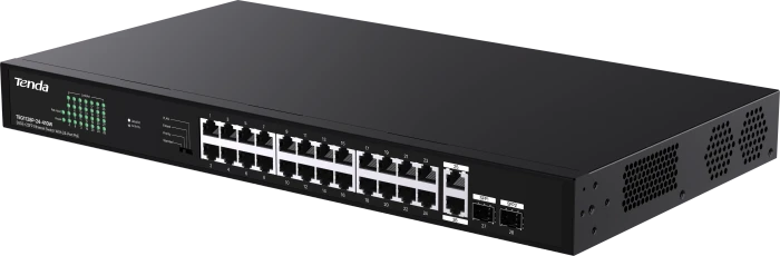 Tenda TEG1100 Rackmount Gigabit Switch, 26x RJ-45, 2x SFP, 370W PoE+