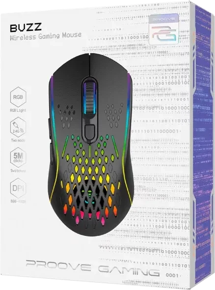 Proove Buzz Wireless Gaming Mouse, schwarz, USB