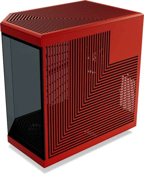 Hyte Y70 Red, rot/schwarz, Glasfenster
