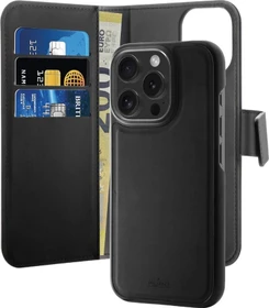 Puro Wallet Detachbale 2 in 1 Case für Apple iPhone 16 Pro schwarz