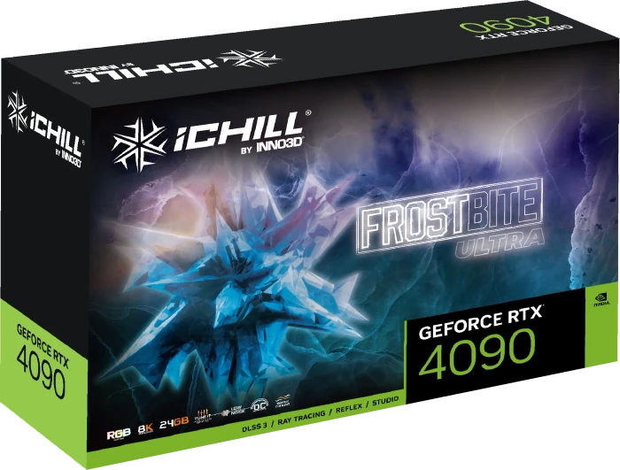 INNO3D GeForce RTX 4090 iCHILL Frostbite Ultra, 24GB GDDR6X, HDMI, 3x DP