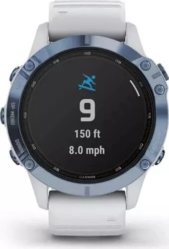 Garmin Fenix 6 Pro Solar mineral blue titanium/whitestone