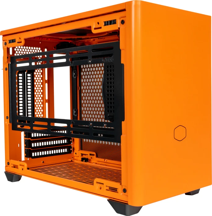 Cooler Master MasterBox NR200P Color Edition Sunset Orange, Glasfenster, Mini-ITX