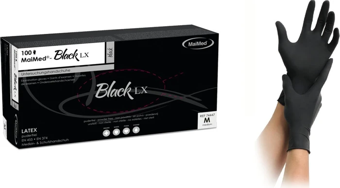 MaiMed Black LX unsteril Einweghandschuhe L, 100 Stück