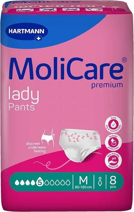 Hartmann MoliCare Premium Lady Pants 5 Tropfen Schutzhose Größe M, 8 Stück