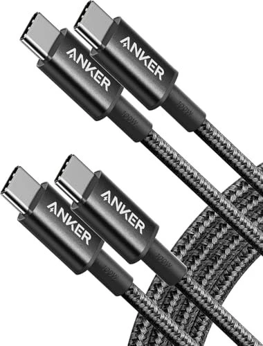 Anker USB-C to USB-C Cable (Braided, 100W) 1.8m schwarz, 2er-Pack
