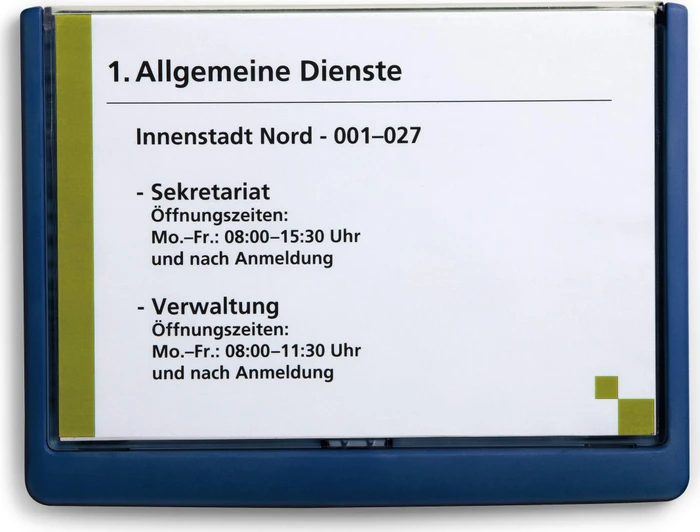 Durable Click Sign Türschild, A5, blau