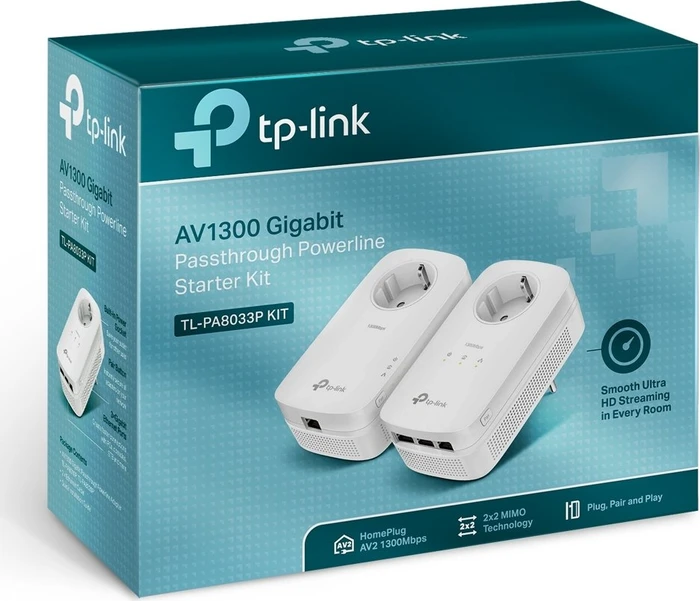 TP-Link Powerline AV1300 Passthrough, HomePlug AV2, RJ-45, 2er-Pack