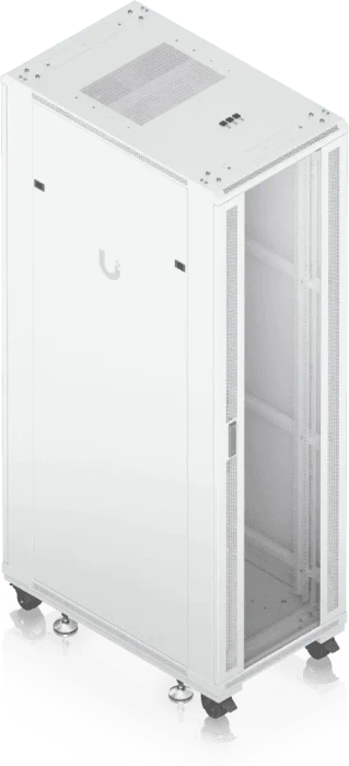 Ubiquiti 42U Rack Cabinet, 19" Rackschrank 42HE, mit Rollen, Glastür, weiß, 1000mm tief