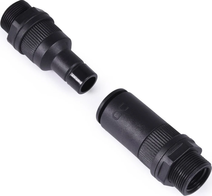 Alphacool ES Schnellverschluss Kupplung Set PushIn Industry Version G1/4" IG/IG Schottverschraubung, schwarz