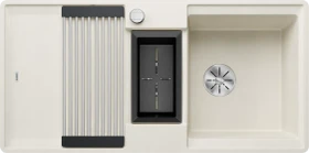 Blanco Adira III 6 S-F InFino Becken reversibel mit Ablauffernbedienung softweiß inkl. Multifunktionsschale